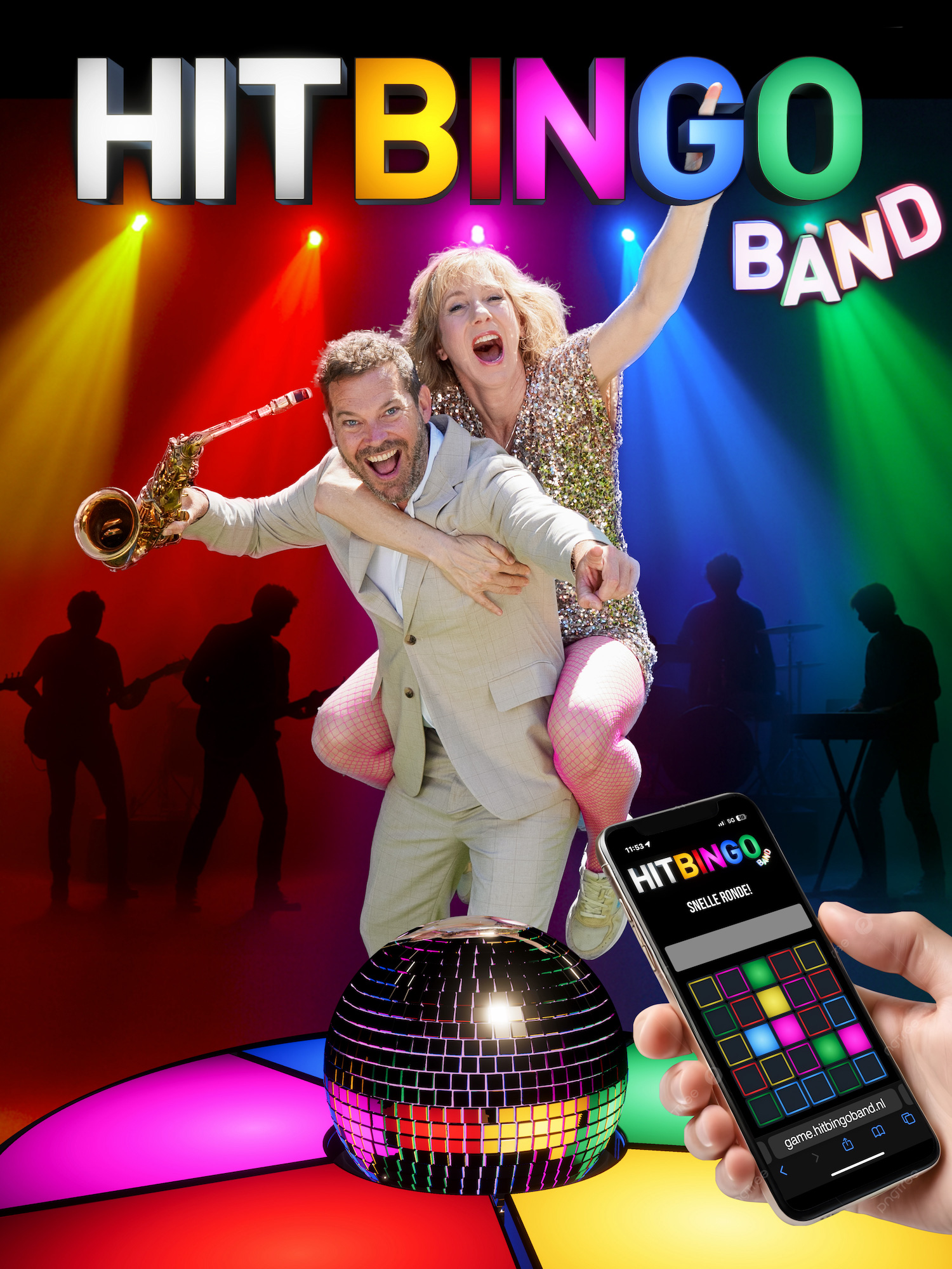 De Hit Bingo Band live op het podium